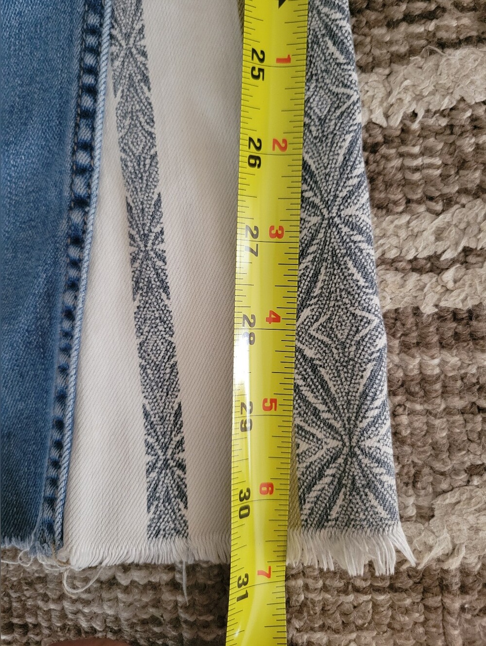 Free People Danica Boho Vintage Striped Flare Jeans Mid Rise 26W31L - Picture 5 of 10
